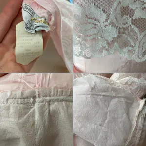 Vintage Lace Dress Light Pink Taffeta Sleeveless Maxi Prom Retro‎ Formal Sears thumbnail 9