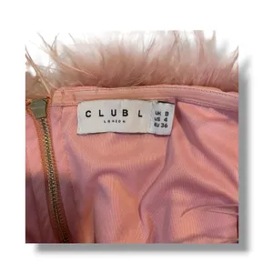 Club L London Pink Feather Trim Bandeau Top Strapless Size US‎ 4 thumbnail 2