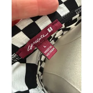 Vintage 90s Y2K Silvergate Black White Psychedelic Check Stretchy Column Indie S thumbnail 10