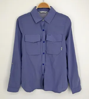 Stio Eddy Guide Shirt Small Blue Snap Button Long Sleeve Hiking Outdoor Utility thumbnail 1