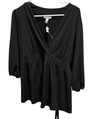 Liz Lange Maternity Target Black‎ V-Neck Wrap Empire Waist 3/4 Sleeve Top Large thumbnail 1