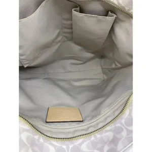 coach w customized w tie sash cream tan tote thumbnail 10