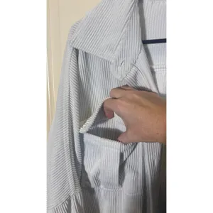 Ashley by 26 International Duster Shirt Jacket Long‎ Light Gray Corduroy Large thumbnail 6