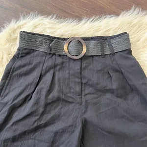 NWT Nine West Black Pleated Shorts W Belt Size US S thumbnail 3