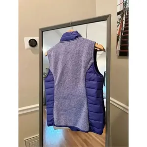 Free Country Women's Fleece Quilted Hybrid Vest Grey Purple Large thumbnail 5