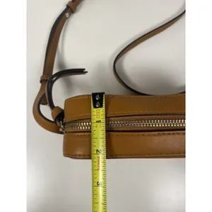 GAP Brown Shoulder Bag with Zip Closure & Zipper Accents, Gold‎ Hardware thumbnail 8