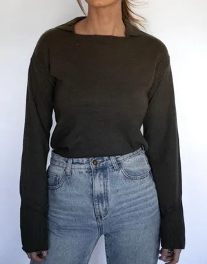 Olive Collared Sweater thumbnail 1