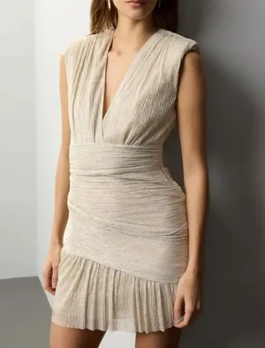 Maje Mini Dress Mini Silver Gold Sequin thumbnail 3