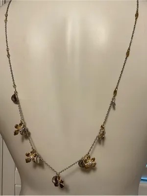 J. Jill Two-Tone Gold and Silver Flower Charm Necklace thumbnail 4