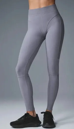 Alo Alosoft High Waist Head Start Leggings Fog Hi-Rise Waisted Ribbed Tights XS thumbnail 1