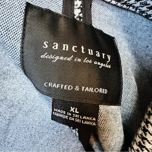 Sanctuary Anthropologie Blazer Womens XL Long Jacket Pockets Houndstooth Button thumbnail 8