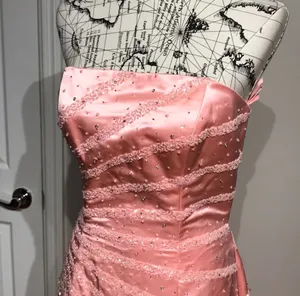Ice & Fire Vintage Y2k Coquette Pastel Embellish Bead Line Striped A-line Formal Evening Prom Gown corset thumbnail 2