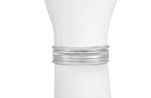 Mixit Solid Bangle Bracelet In Silver NEW IN BOX thumbnail 2
