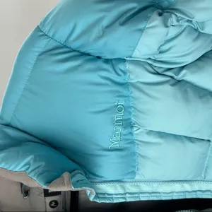 Marmot Goose Down 650 Blue Colorblock Warm Winter Puffer Snow Jacket Women's XS thumbnail 7