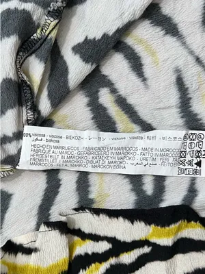 Zara Basic Zebra Print V Neck Shirt Animal High Low Long Sleeve Flowy Top Size S thumbnail 8