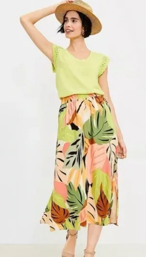 LOFT Leaf Print Maxi Skirt thumbnail 1