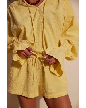 NWT free people Estrella Romper in yellow. Size Medium thumbnail 4
