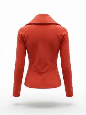 Lucy Hatha Asymmetrical Moto Zip Jacket Red XS thumbnail 4