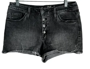 Universal Thread Washed Black High Rise‎ Shortie Raw Hem Denim Shorts thumbnail 1