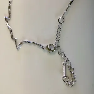 Double Heart Crystal Rhodium Plated Necklace with Crystals thumbnail 7