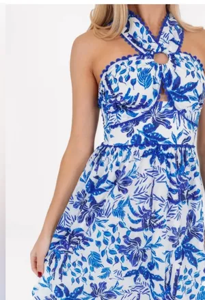 J.Marie Blue and White Maxi Dress thumbnail 5