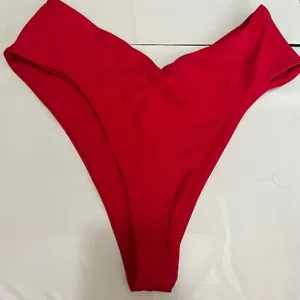 New Quince Italian High-Leg Bikini Bottom Cherry Red Large thumbnail 1