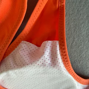 Women's NEW Orange Mesh Racer Back Sports Bra Size XL #260757 thumbnail 5