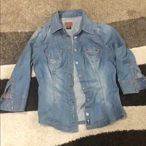 Guess Lexi denim shirt distressed look J thumbnail 4