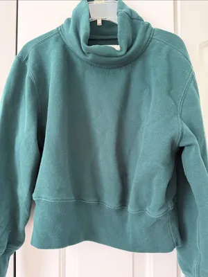 Abercrombie & Fitch Dark Teal Funnel Neck Sweatshirt thumbnail 2