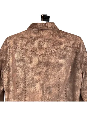 Roper Vintage Leather Jacket Bronze Metallic Full Zip Size Small Western Cowgirl thumbnail 10