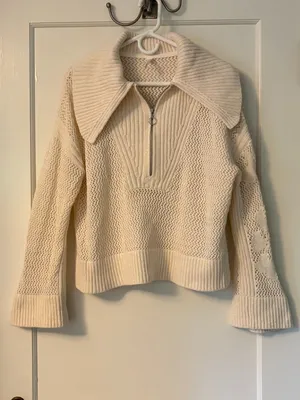 Anthropologie daily practice Half-Zip Oversized Pullover Sweater size medium thumbnail 3