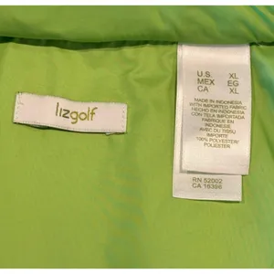 lizgolf Women’s NWT $69 Green Golf Windbreaker Vest Jacket Pouch Hoodie Zip XL thumbnail 5