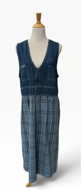 Vintage 90s Mom denim modest dress 14 thumbnail 1