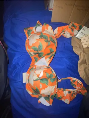 2 piece bikini with cover skirt Orange thumbnail 7