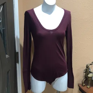Free people intimately burgundy bodysuit thumbnail 2