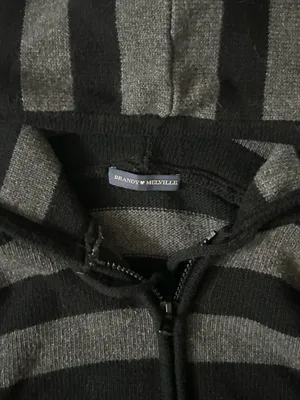 Brandy Melville Alana Wool Zip-Up Striped Sweater thumbnail 4