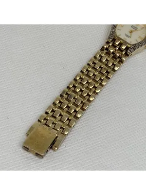 Vintage Anne Klein Swiss Diamond gold tone watch 22mm Quartz Mop dial running thumbnail 5