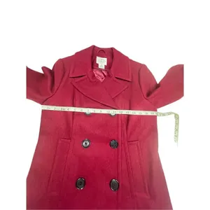 St. John’s Bay * Burgundy * Wool Blend * Double breasted ￼* Pea Coat * Sz PM NWO thumbnail 7