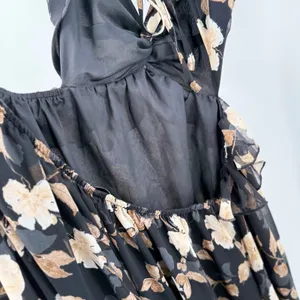 Petal & Pup Lucah Dress Size Large Frill Floral Maxi Wedding Formal Cocktail Blk thumbnail 13