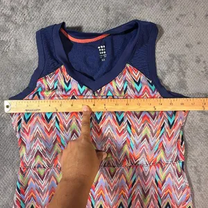 Title Nine Medium Chevron Athletic Dress Multicolor V Neck Built In Bra Pockets thumbnail 7