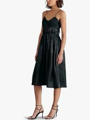 Steve Madden Women's Saphire Dress Size Medium, Black Satin Material thumbnail 5