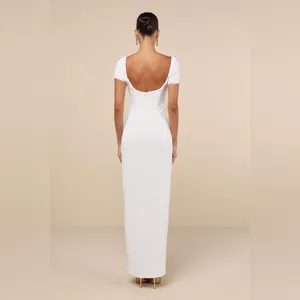 LULU’S Magnificent Impression White Square Neck Short Sleeve Maxi Dress thumbnail 4