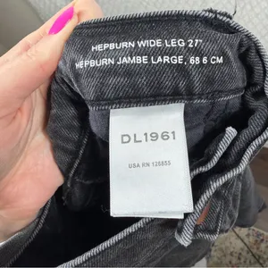 DL1961 Black Hepburn Wide Leg 27” Jeans‎ thumbnail 6