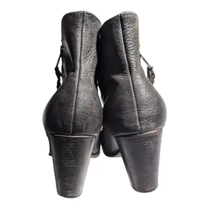 Steve Madden Arling Black Leather Almond Toe Tassel Zip Block Heel Ankle Boots 9 thumbnail 3