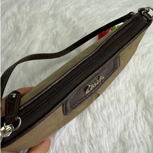 COACH y2k Brown Signature Canvas Wristlet Mini Purse thumbnail 6