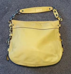 Vintage Coach Zoe Large Leather Hobo Buckle Shoulder Bag F12669 in Yellow thumbnail 1