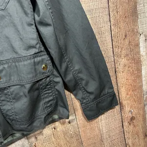 J.Crew Factory Relaxed Boyfriend Field Jacket Small Olive Green Cotton Utility thumbnail 4
