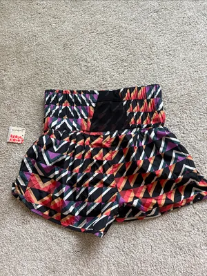 NWT Free people movement Orange crush combo print athletic shorts size Xs thumbnail 11