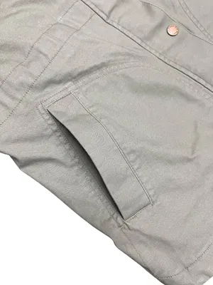 LL Bean wms olive green sherpa collar plaid lined field jacket sz M SKU 10-782 thumbnail 7