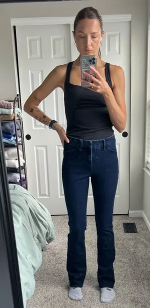 Express Dark Blue Boot Cut Jeans thumbnail 1